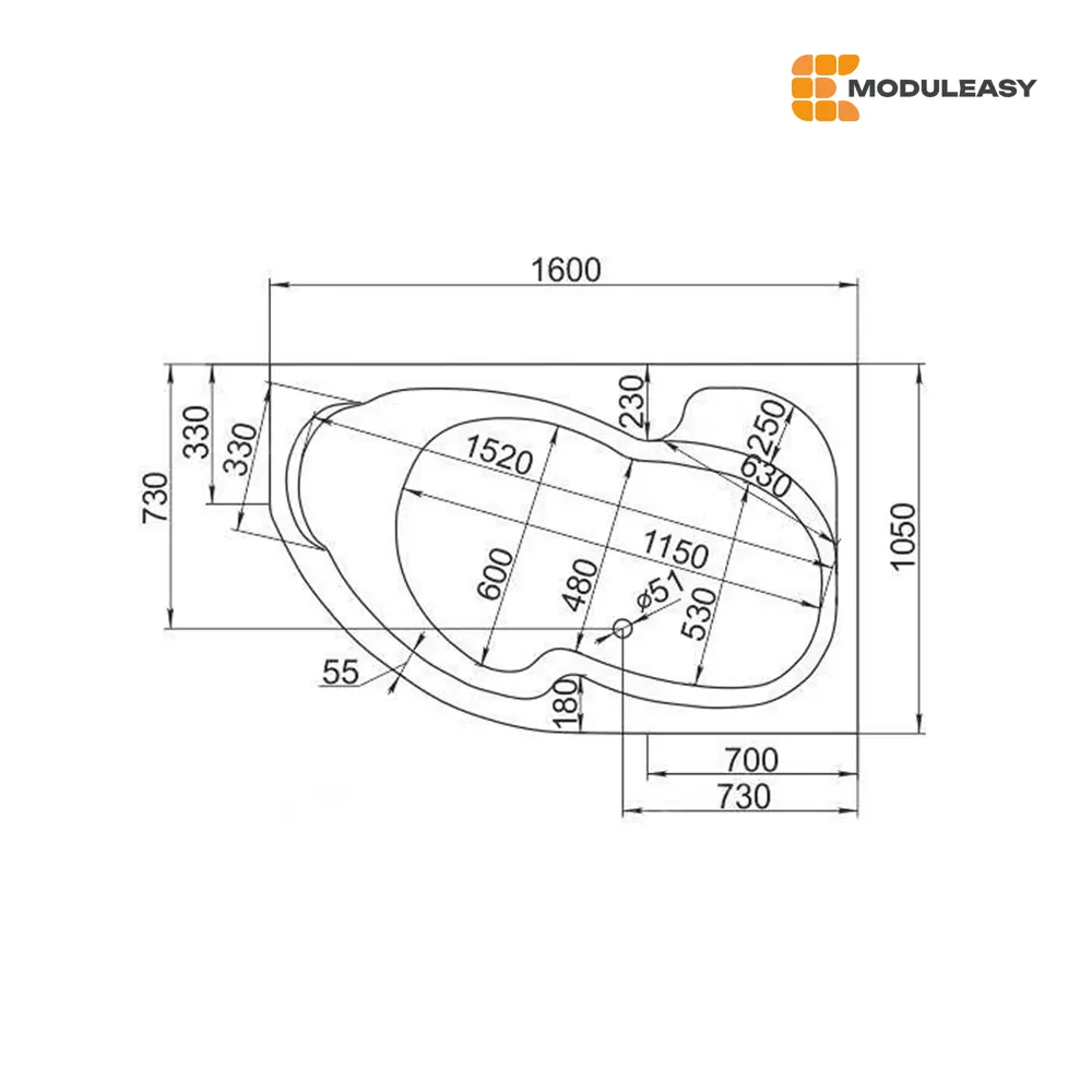 Фото 4 Ванна акриловая Moduleasy Aurelia 01аурел1610пкп 160х105 правосторонняя каркас, слив-перели, фронтальная панель Фото 4 Ванна акриловая Moduleasy Aurelia 01аурел1610пкп 160х105 правосторонняя каркас, слив-перели, фронтальная панель
