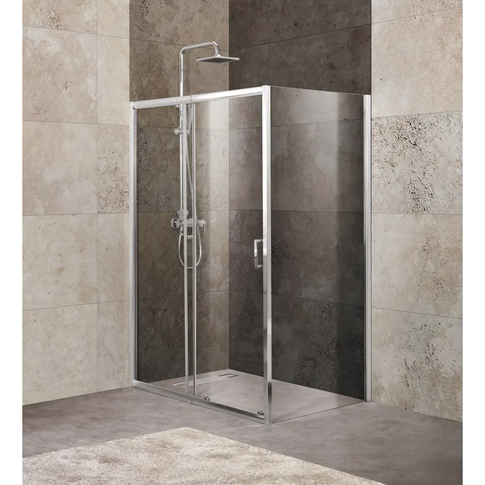 Фото Душевой уголок Belbagno UNIQUE-AH-1-100/115-100-C-Cr прямоугольник 100x100см хромированный профиль эффект стекла прозрачный Фото Душевой уголок Belbagno UNIQUE-AH-1-100/115-100-C-Cr прямоугольник 100x100см хромированный профиль эффект стекла прозрачный