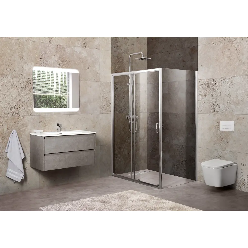 Фото 2 Душевой уголок Belbagno UNIQUE-AH-1-100/115-90-C-Cr прямоугольник 100x90см хромированный профиль эффект стекла прозрачный Фото 2 Душевой уголок Belbagno UNIQUE-AH-1-100/115-90-C-Cr прямоугольник 100x90см хромированный профиль эффект стекла прозрачный