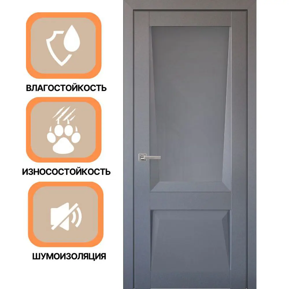 Фото 3 Дверь межкомнатная Uberture Перфекто 101 глухая 200x60см пленка ПВХ цвет barhat grey без замка и петель Фото 3 Дверь межкомнатная Uberture Перфекто 101 глухая 200x60см пленка ПВХ цвет barhat grey без замка и петель