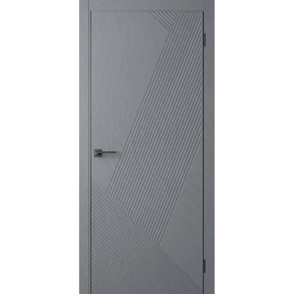 Фото Комплект межкомнатной двери Двери регионов Дюна 1 Мистраль глухая 200x80см ПВХ цвет мистраль с коробом и наличниками