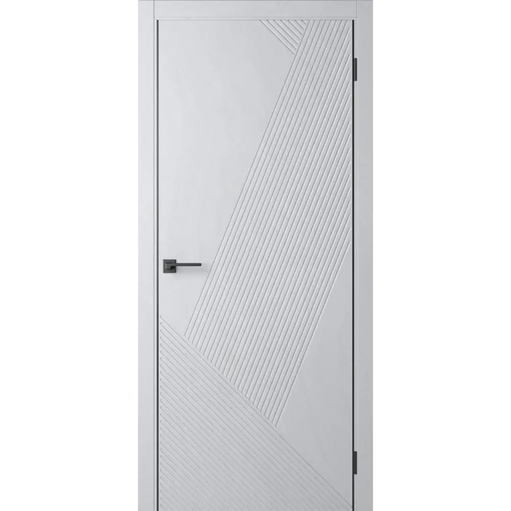 Фото 2 Комплект межкомнатной двери Двери регионов Дюна 1 Норд глухая 200x70см ПВХ цвет норд с коробом и наличниками