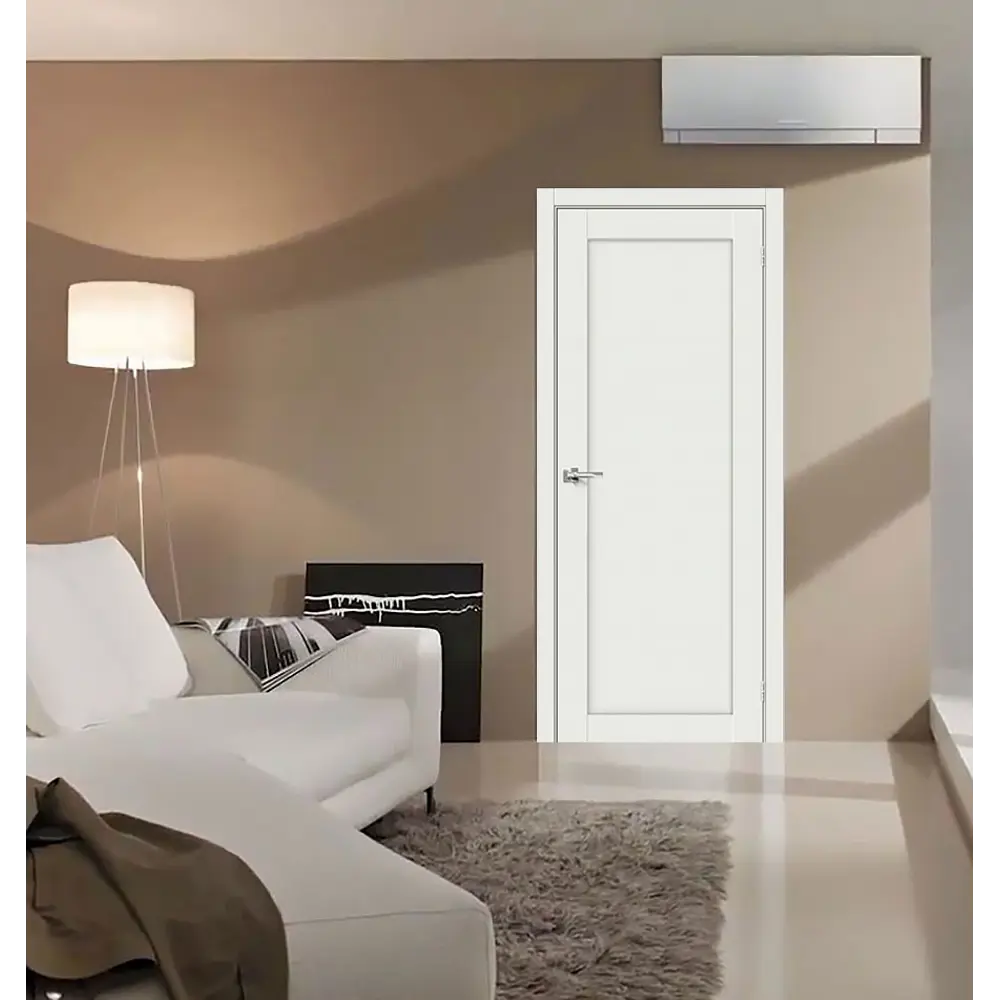Фото 3 Комплект межкомнатной двери Uberture Парма 1220 глухая 200x80см ПВХ цвет аляска суперматовая (белый) с коробом и наличниками Фото 3 Комплект межкомнатной двери Uberture Парма 1220 глухая 200x80см ПВХ цвет аляска суперматовая (белый) с коробом и наличниками