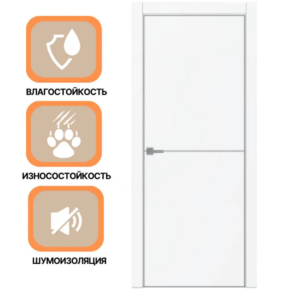 Фото 3 Дверь межкомнатная Uberture Tamburat 4102 глухая 200x90см пленка ПВХ цвет аляска суперматовая без замка и петель Фото 3 Дверь межкомнатная Uberture Tamburat 4102 глухая 200x90см пленка ПВХ цвет аляска суперматовая без замка и петель