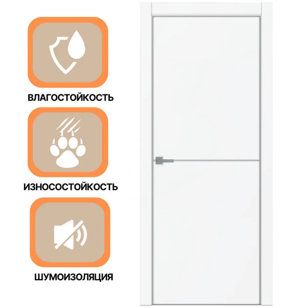 Фото 4 Дверь межкомнатная Uberture Tamburat 4102 глухая 200x90см пленка ПВХ цвет аляска суперматовая без замка и петель Фото 4 Дверь межкомнатная Uberture Tamburat 4102 глухая 200x90см пленка ПВХ цвет аляска суперматовая без замка и петель