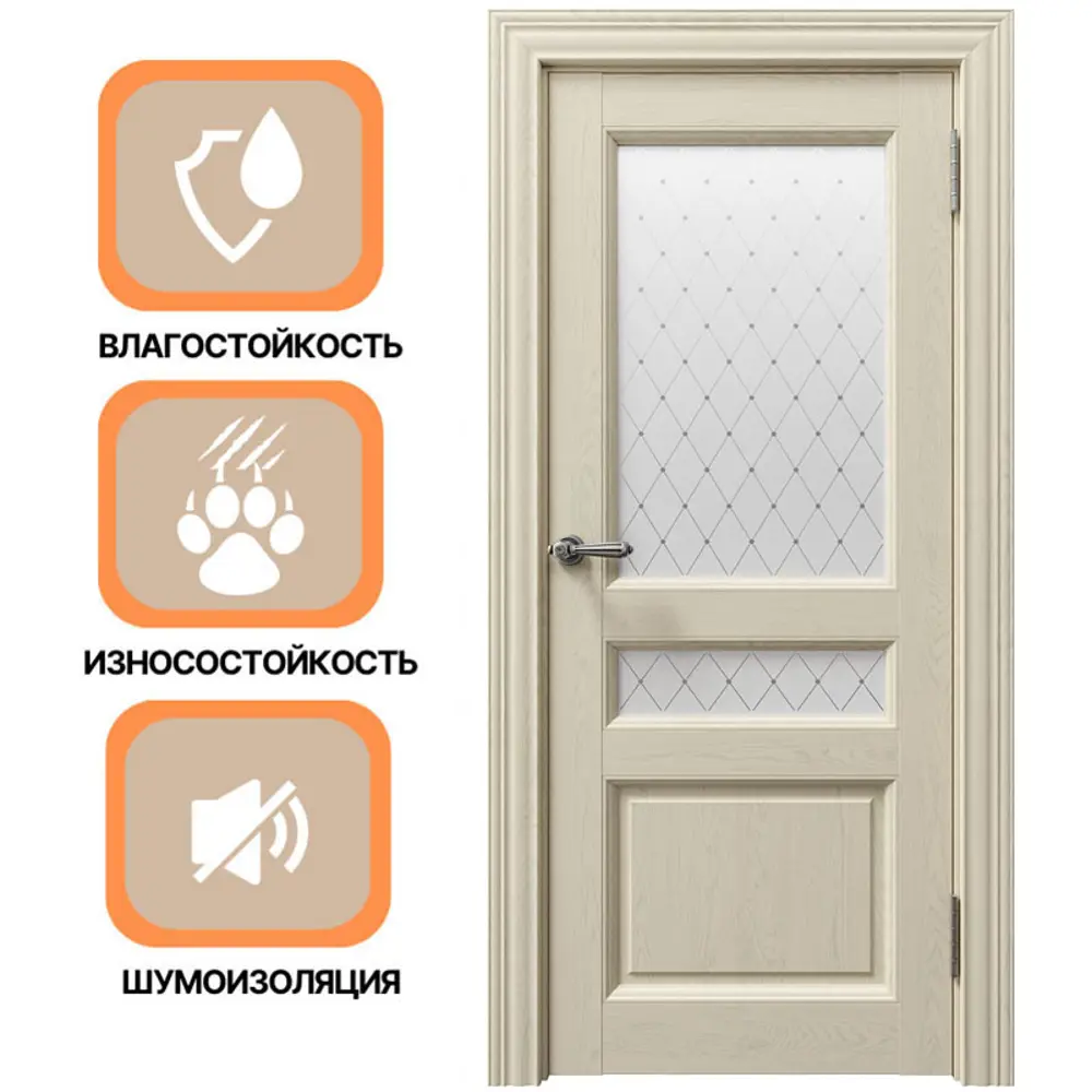 Фото 4 Дверь межкомнатная Uberture Sorrento 80014 остеклённая 200x70см пленка ПВХ цвет серена керамик без замка и петель Фото 4 Дверь межкомнатная Uberture Sorrento 80014 остеклённая 200x70см пленка ПВХ цвет серена керамик без замка и петель