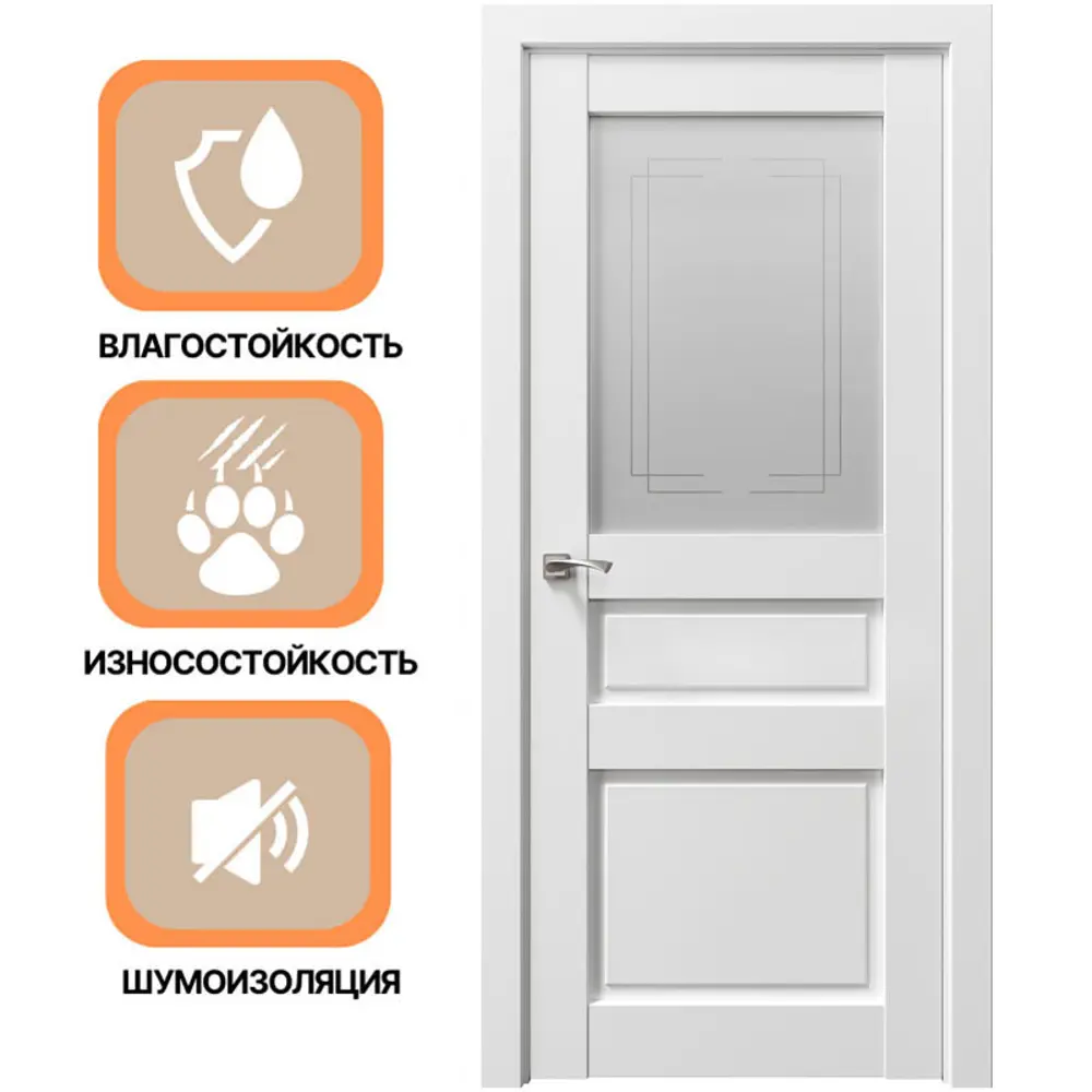 Фото 3 Дверь межкомнатная Uberture Сицилия 90002 остеклённая без замка и петель в комплекте 200x90см снежная королева Фото 3 Дверь межкомнатная Uberture Сицилия 90002 остеклённая без замка и петель в комплекте 200x90см снежная королева