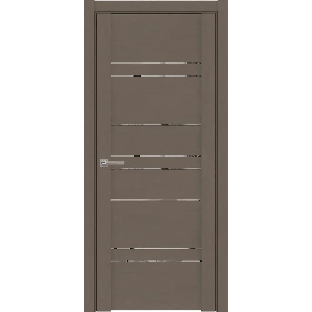 Фото Дверь межкомнатная Uberture Uniline light soft touch 30032 остеклённая 200x70см пленка ПВХ цвет софт тортора без замка и петель