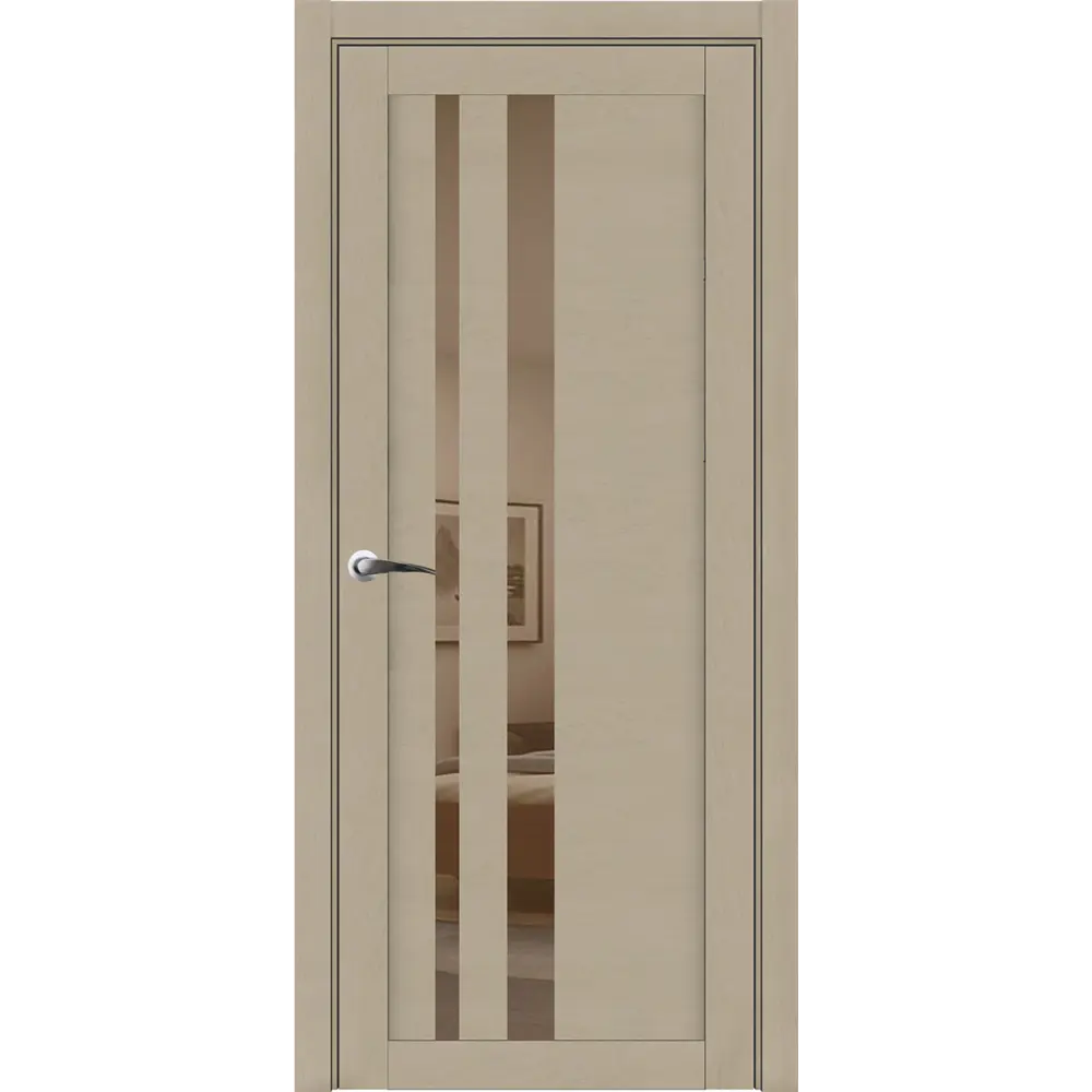 Фото Дверь межкомнатная Uberture Uniline light soft touch 30008 остеклённая 200x60см пленка ПВХ цвет софт кремовый без замка и петель Фото Дверь межкомнатная Uberture Uniline light soft touch 30008 остеклённая 200x60см пленка ПВХ цвет софт кремовый без замка и петель