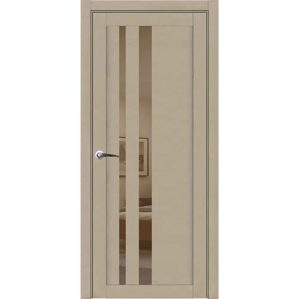 Фото 2 Дверь межкомнатная Uberture Uniline light soft touch 30008 остеклённая 200x90см пленка ПВХ цвет софт кремовый без замка и петель Фото 2 Дверь межкомнатная Uberture Uniline light soft touch 30008 остеклённая 200x90см пленка ПВХ цвет софт кремовый без замка и петель