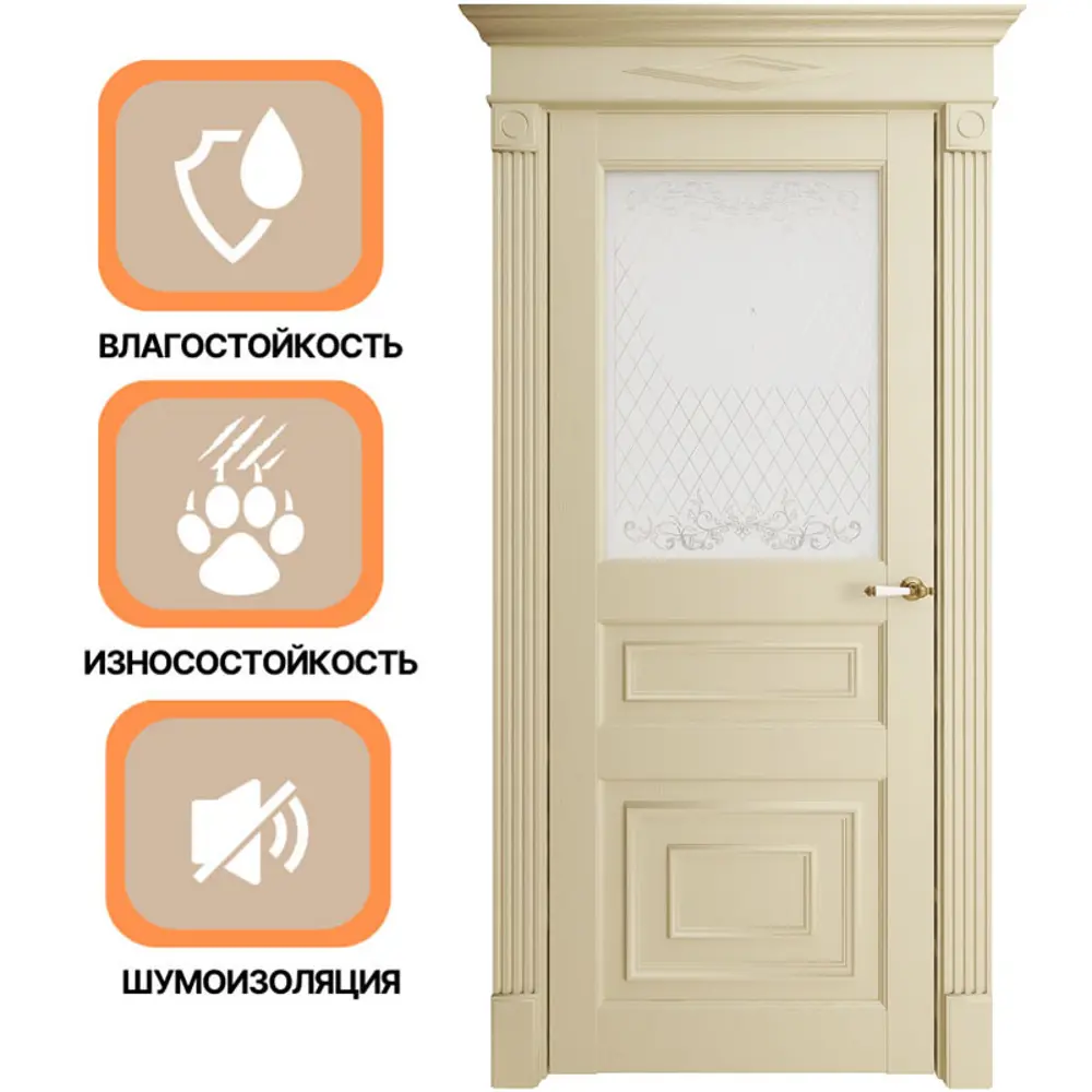 Фото 3 Дверь межкомнатная Uberture Florence style 62001 остеклённая 200x70см пленка ПВХ цвет серена керамик без замка и петель Фото 3 Дверь межкомнатная Uberture Florence style 62001 остеклённая 200x70см пленка ПВХ цвет серена керамик без замка и петель