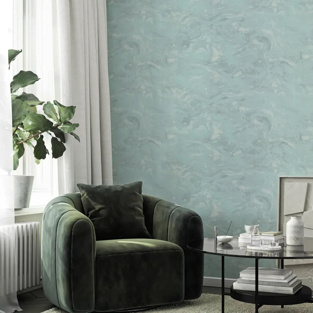 Фото 4 Обои флизелиновые Wall Decor Вихрь бирюзовые 1.06 м 75306-47 Фото 4 Обои флизелиновые Wall Decor Вихрь бирюзовые 1.06 м 75306-47