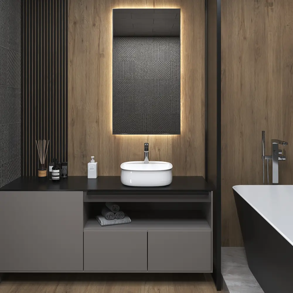 Фото 11 Раковина накладная для ванной Lavinia Boho Bathroom Sink 42x42 20219463R в комплекте: донный клапан, сифон, смеситель, вентили, зеркало цвет золото Фото 11 Раковина накладная для ванной Lavinia Boho Bathroom Sink 42x42 20219463R в комплекте: донный клапан, сифон, смеситель, вентили, зеркало цвет золото