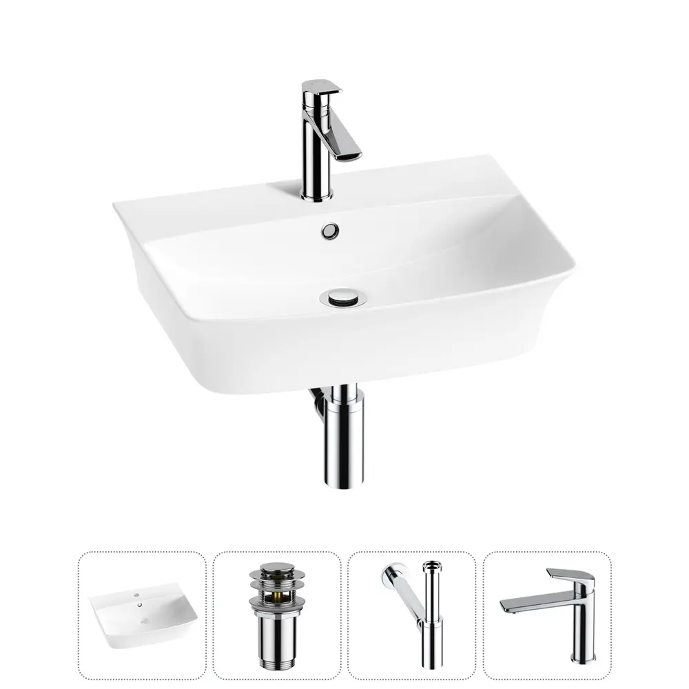 Фото 7 Раковина Lavinia boho bathroom sink 20216785R 55см цвет раковина 4 в 1: донный клапан, сифон, смеситель Фото 7 Раковина Lavinia boho bathroom sink 20216785R 55см цвет раковина 4 в 1: донный клапан, сифон, смеситель