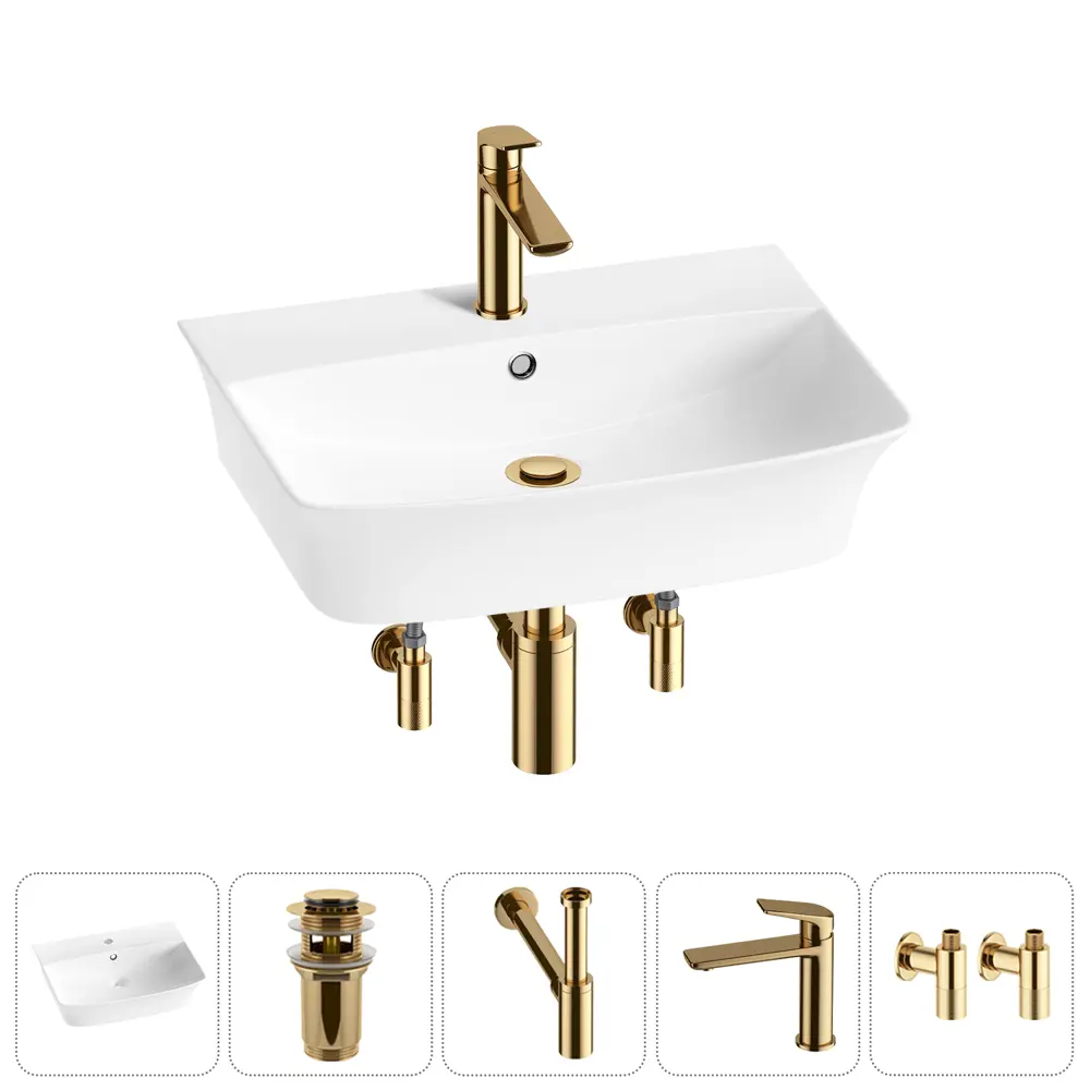 Фото 6 Раковина Lavinia boho bathroom sink 20216791R 55см цвет раковина 5 в 1: донный клапан, сифон, смеситель, вентили Фото 6 Раковина Lavinia boho bathroom sink 20216791R 55см цвет раковина 5 в 1: донный клапан, сифон, смеситель, вентили
