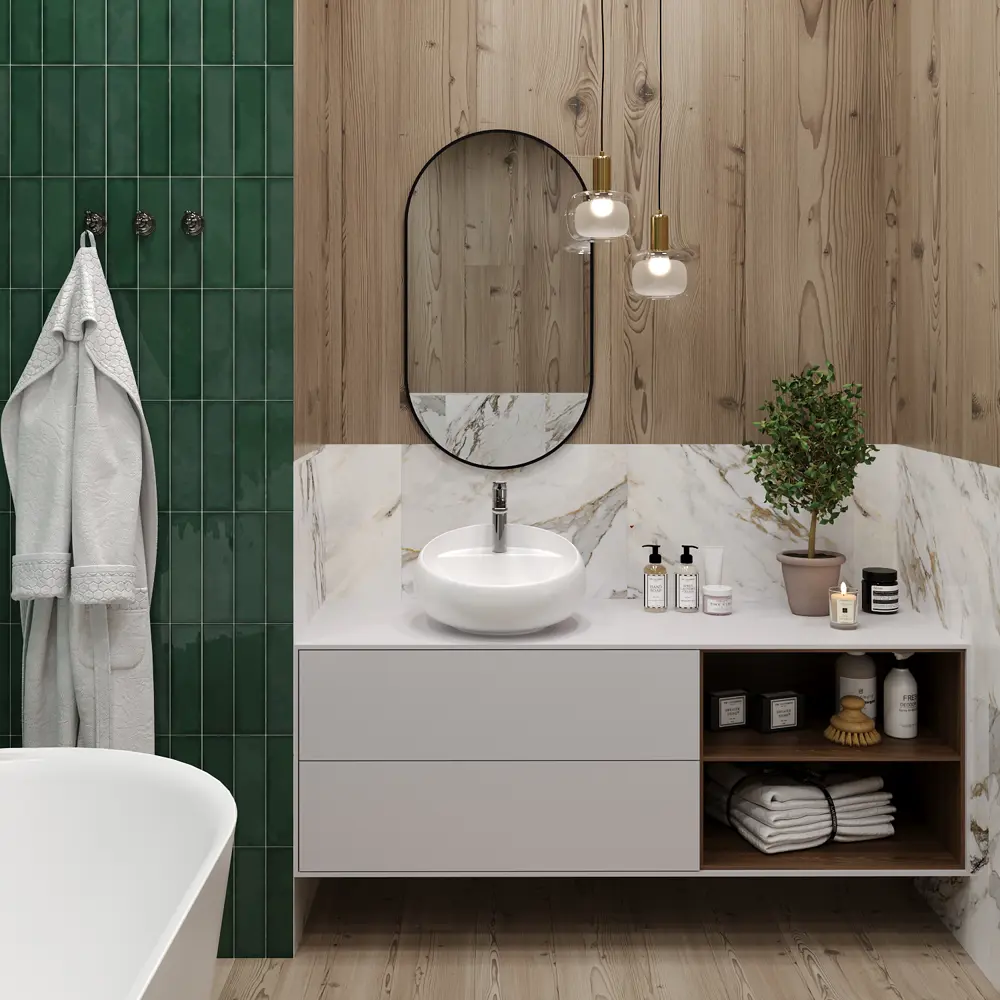 Фото 7 Раковина накладная для ванной Lavinia Boho Bathroom Sink 43x43 20219279R в комплекте: донный клапан, сифон, смеситель, вентили, зеркало цвет золото Фото 7 Раковина накладная для ванной Lavinia Boho Bathroom Sink 43x43 20219279R в комплекте: донный клапан, сифон, смеситель, вентили, зеркало цвет золото