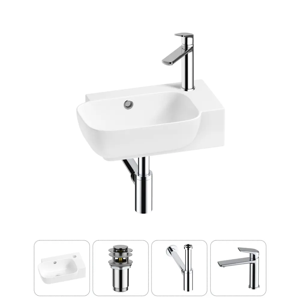 Фото 7 Раковина накладная подвесная Lavinia Boho Bathroom Sink 40x24 20216365R с донным клапаном, сифоном и смесителем цвет хром Фото 7 Раковина накладная подвесная Lavinia Boho Bathroom Sink 40x24 20216365R с донным клапаном, сифоном и смесителем цвет хром