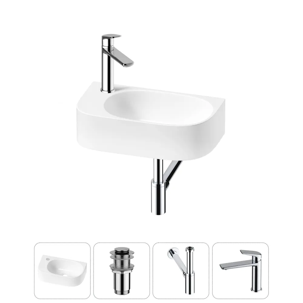 Фото 2 Раковина Lavinia boho bathroom sink 20216337R 40см цвет раковина 4 в 1: донный клапан, сифон, смеситель