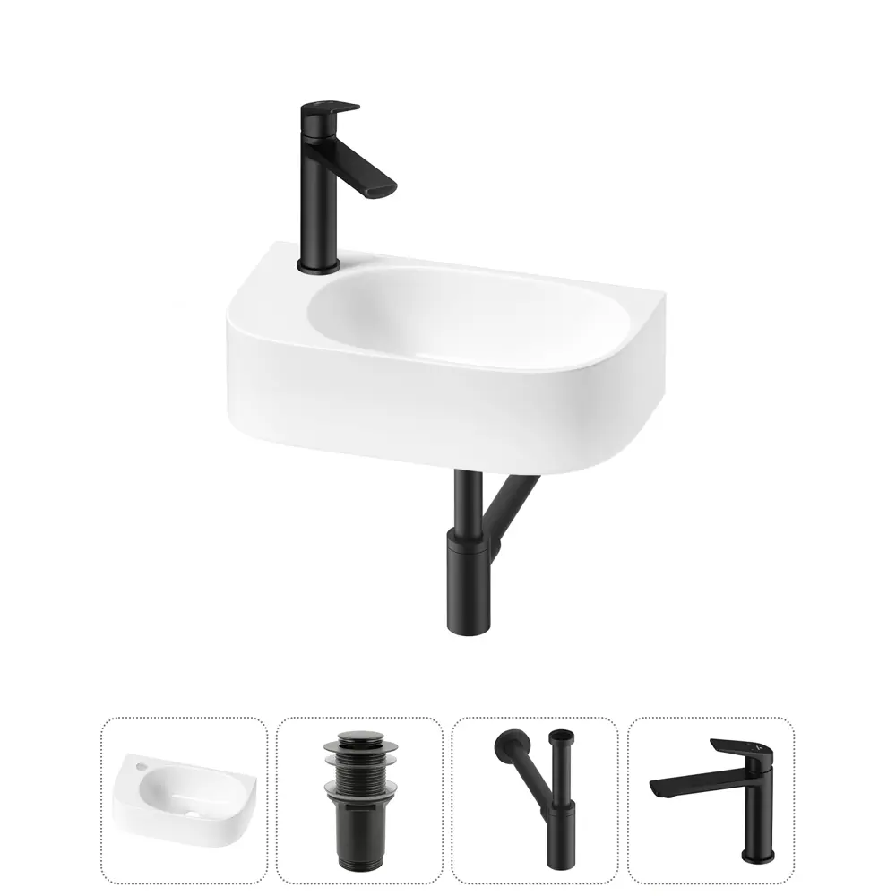 Фото 2 Раковина Lavinia boho bathroom sink 20216338R 40см цвет раковина 4 в 1: донный клапан, сифон, смеситель