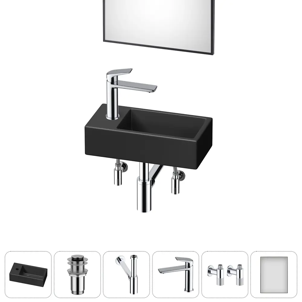 Фото 8 Раковина накладная подвесная Lavinia Boho Bathroom Sink 40x20 20219591R в комплекте для ванной комнаты цвет хром Фото 8 Раковина накладная подвесная Lavinia Boho Bathroom Sink 40x20 20219591R в комплекте для ванной комнаты цвет хром