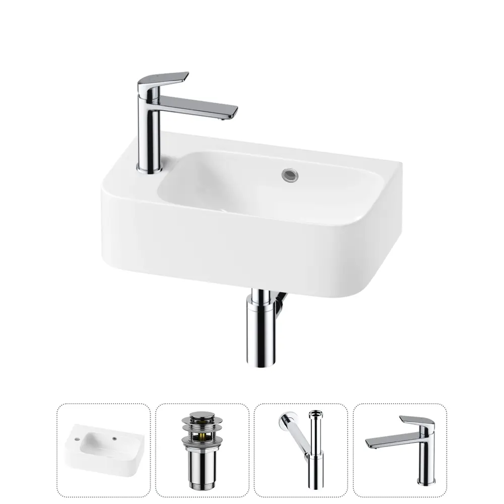 Фото 10 Раковина Lavinia boho bathroom sink 20216477R 45см цвет раковина 4 в 1: донный клапан, сифон, смеситель