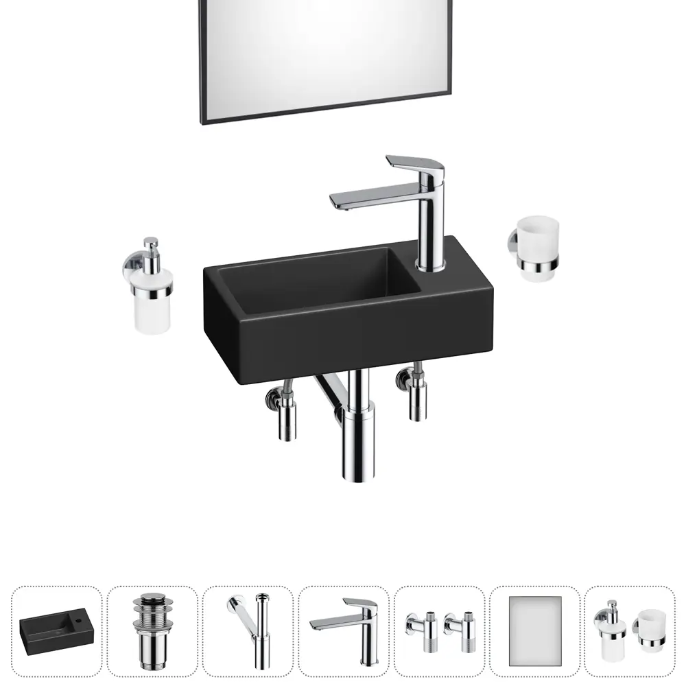 Фото 6 Раковина накладная подвесная Lavinia Boho Bathroom Sink 40x20 20219580R в комплекте для ванной комнаты цвет хром Фото 6 Раковина накладная подвесная Lavinia Boho Bathroom Sink 40x20 20219580R в комплекте для ванной комнаты цвет хром