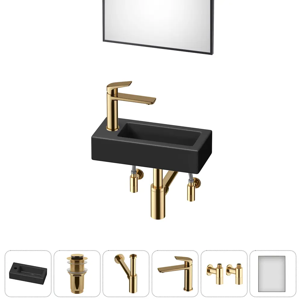 Фото 8 Раковина Lavinia boho bathroom sink 20219537R 37см цвет раковина 6 в 1: донный клапан, сифон, смеситель, вентили, зеркало Фото 8 Раковина Lavinia boho bathroom sink 20219537R 37см цвет раковина 6 в 1: донный клапан, сифон, смеситель, вентили, зеркало