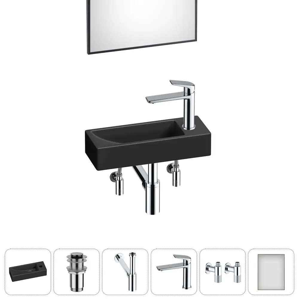 Фото 8 Раковина Lavinia boho bathroom sink 20219563R 38см цвет раковина 6 в 1: донный клапан, сифон, смеситель, вентили, зеркало Фото 8 Раковина Lavinia boho bathroom sink 20219563R 38см цвет раковина 6 в 1: донный клапан, сифон, смеситель, вентили, зеркало
