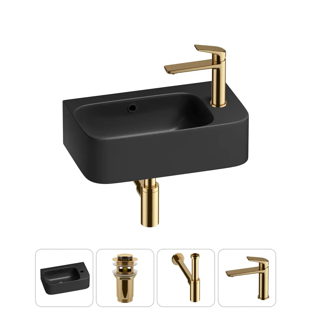 Фото 11 Раковина накладная подвесная Lavinia Boho Bathroom Sink 45x27 20216521R с донным клапаном, сифоном и смесителем цвет золото Фото 11 Раковина накладная подвесная Lavinia Boho Bathroom Sink 45x27 20216521R с донным клапаном, сифоном и смесителем цвет золото