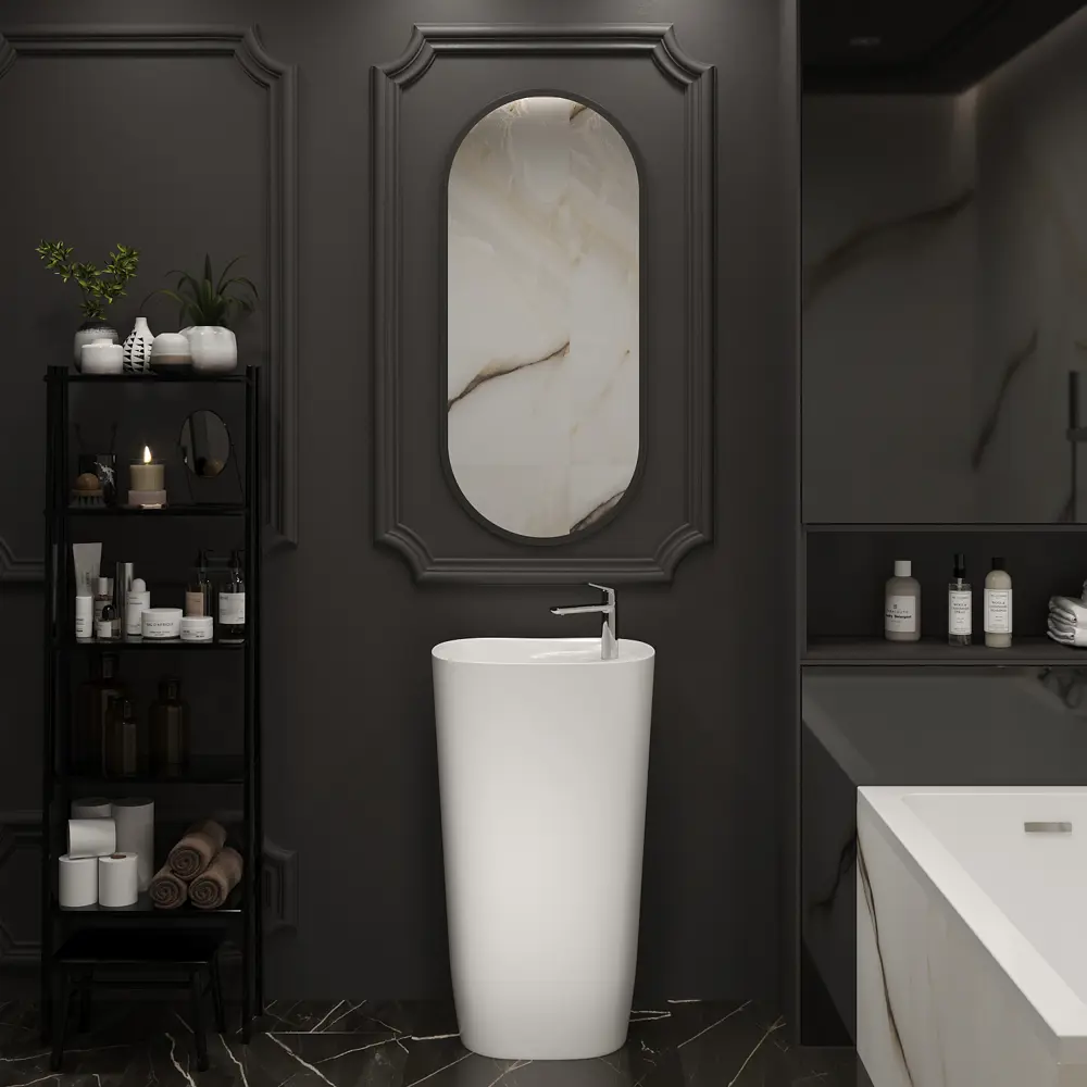 Фото 6 Раковина напольная отдельностоящая Lavinia Boho Bathroom Sink 50x45 20219404R в комплекте 5 в 1: донный клапан, сифон, смеситель, зеркало белый Фото 6 Раковина напольная отдельностоящая Lavinia Boho Bathroom Sink 50x45 20219404R в комплекте 5 в 1: донный клапан, сифон, смеситель, зеркало белый