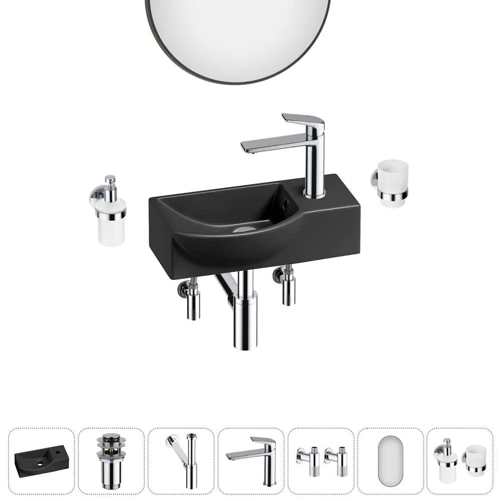 Фото 5 Раковина накладная подвесная Lavinia Boho Bathroom Sink 40x23 20219622R в комплекте для ванной комнаты цвет хром Фото 5 Раковина накладная подвесная Lavinia Boho Bathroom Sink 40x23 20219622R в комплекте для ванной комнаты цвет хром