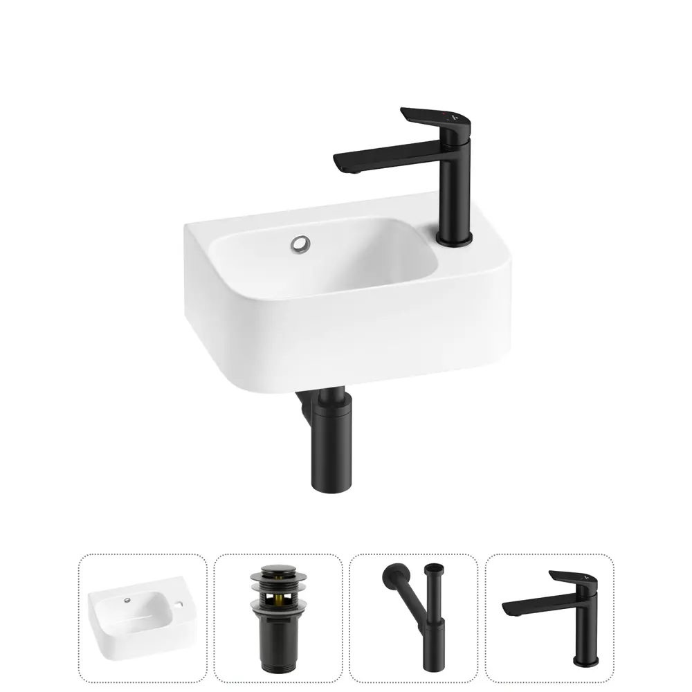 Фото 4 Раковина Lavinia boho bathroom sink 20216562R 37см цвет раковина 4 в 1: донный клапан, сифон, смеситель