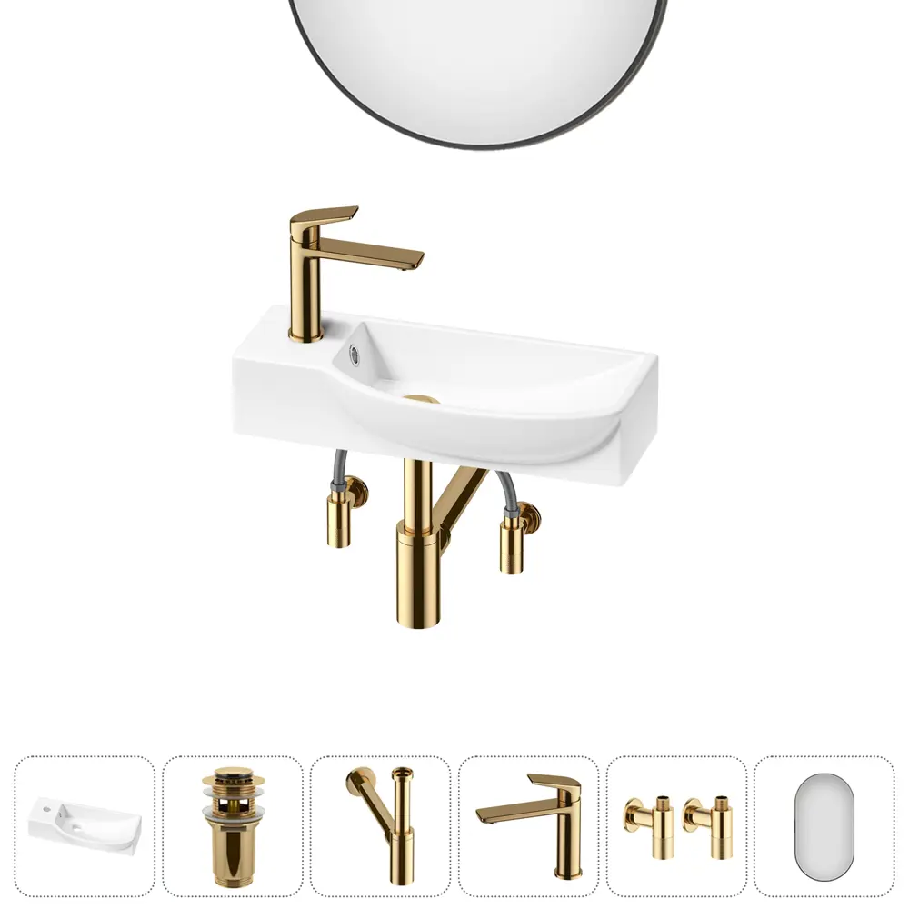 Фото 14 Раковина накладная подвесная Lavinia Boho Bathroom Sink 50x24 20219655R в комплекте для ванной комнаты цвет золото Фото 14 Раковина накладная подвесная Lavinia Boho Bathroom Sink 50x24 20219655R в комплекте для ванной комнаты цвет золото