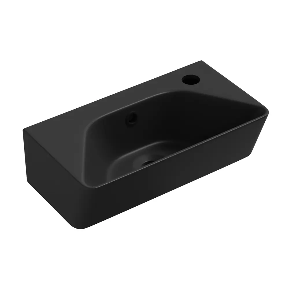 Фото 9 Раковина накладная подвесная Lavinia Boho Bathroom Sink 40x22 20219805R в комплекте для ванной комнаты цвет матовый черный