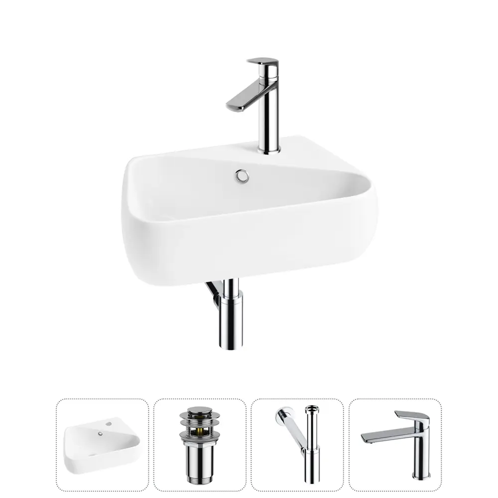 Фото 6 Раковина Lavinia boho bathroom sink 20216617R 44см цвет раковина 4 в 1: донный клапан, сифон, смеситель Фото 6 Раковина Lavinia boho bathroom sink 20216617R 44см цвет раковина 4 в 1: донный клапан, сифон, смеситель