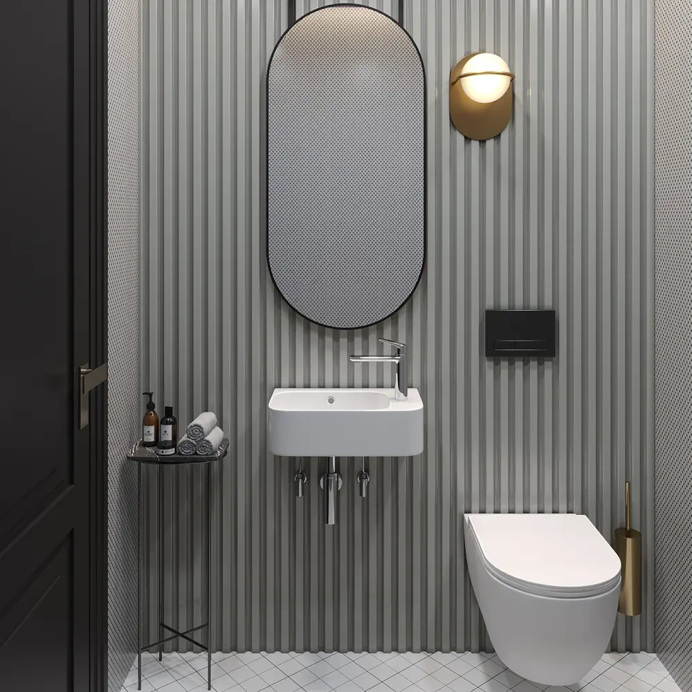 Фото 14 Раковина накладная подвесная Lavinia Boho Bathroom Sink 45x27 20219840R в комплекте для ванной комнаты цвет матовый черный Фото 14 Раковина накладная подвесная Lavinia Boho Bathroom Sink 45x27 20219840R в комплекте для ванной комнаты цвет матовый черный