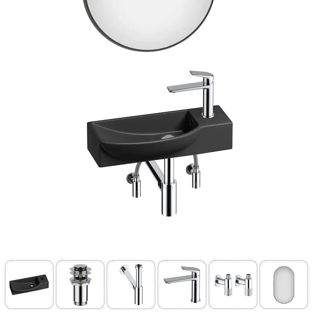 Фото 5 Раковина накладная подвесная Lavinia Boho Bathroom Sink 50x24 20219675R в комплекте для ванной комнаты цвет хром Фото 5 Раковина накладная подвесная Lavinia Boho Bathroom Sink 50x24 20219675R в комплекте для ванной комнаты цвет хром