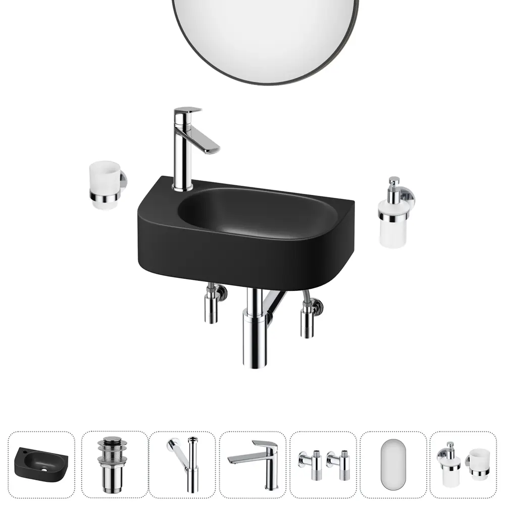 Фото 6 Раковина накладная подвесная Lavinia Boho Bathroom Sink 40x22 20219762R в комплекте для ванной комнаты цвет хром Фото 6 Раковина накладная подвесная Lavinia Boho Bathroom Sink 40x22 20219762R в комплекте для ванной комнаты цвет хром