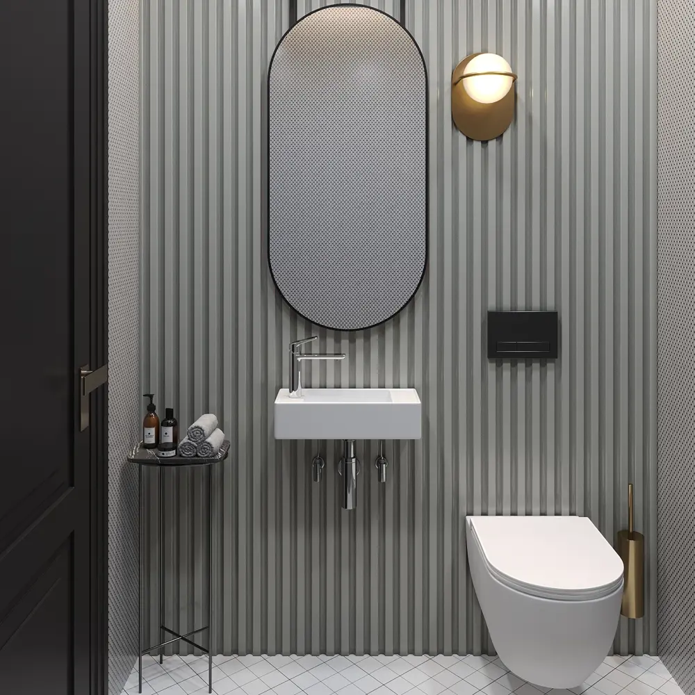 Фото 2 Раковина накладная подвесная Lavinia Boho Bathroom Sink 43x18 20219729R в комплекте для ванной комнаты цвет золото Фото 2 Раковина накладная подвесная Lavinia Boho Bathroom Sink 43x18 20219729R в комплекте для ванной комнаты цвет золото