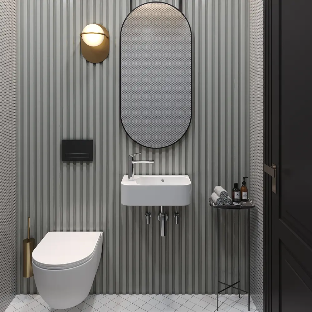 Фото 15 Раковина накладная подвесная Lavinia Boho Bathroom Sink 45x27 20219828R в комплекте для ванной комнаты цвет матовый белый Фото 15 Раковина накладная подвесная Lavinia Boho Bathroom Sink 45x27 20219828R в комплекте для ванной комнаты цвет матовый белый