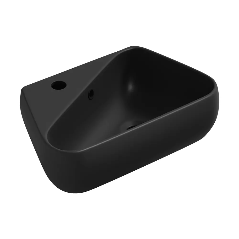 Фото 2 Раковина накладная подвесная Lavinia Boho Bathroom Sink 44x27 20219886R в комплекте для ванной комнаты цвет матовый черный Фото 2 Раковина накладная подвесная Lavinia Boho Bathroom Sink 44x27 20219886R в комплекте для ванной комнаты цвет матовый черный