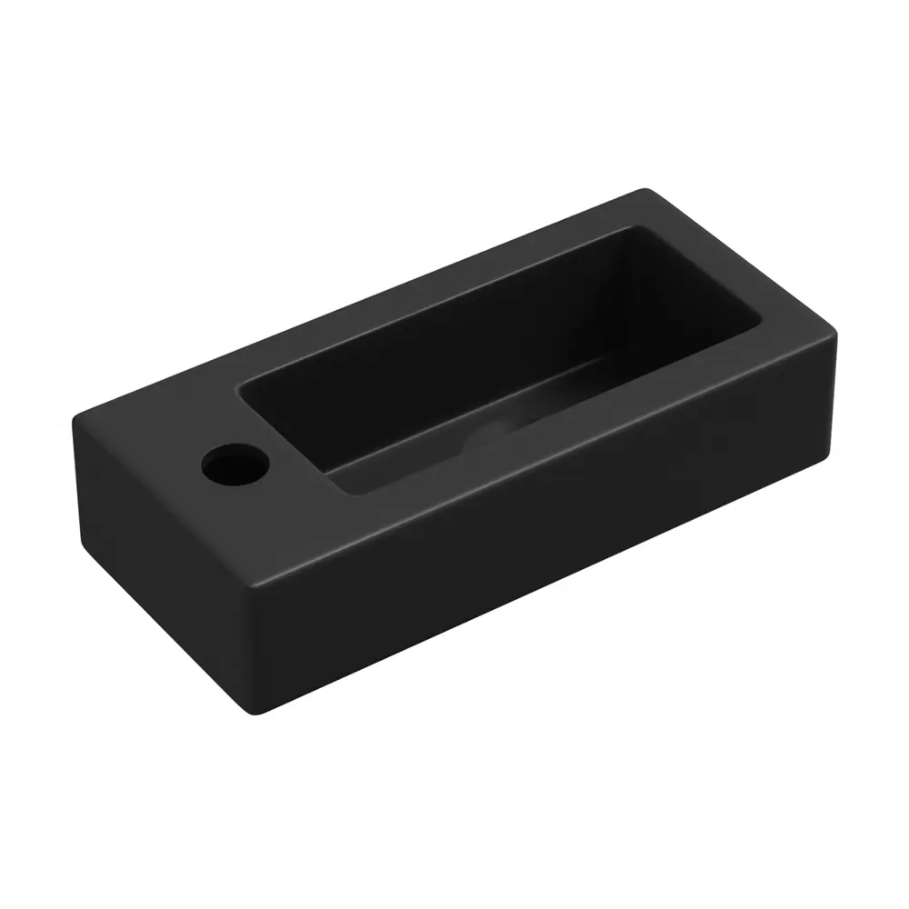 Фото 8 Раковина накладная подвесная Lavinia Boho Bathroom Sink 37x18 20215907R с донным клапаном, сифоном, смесителем и вентилями цвет матовый черный