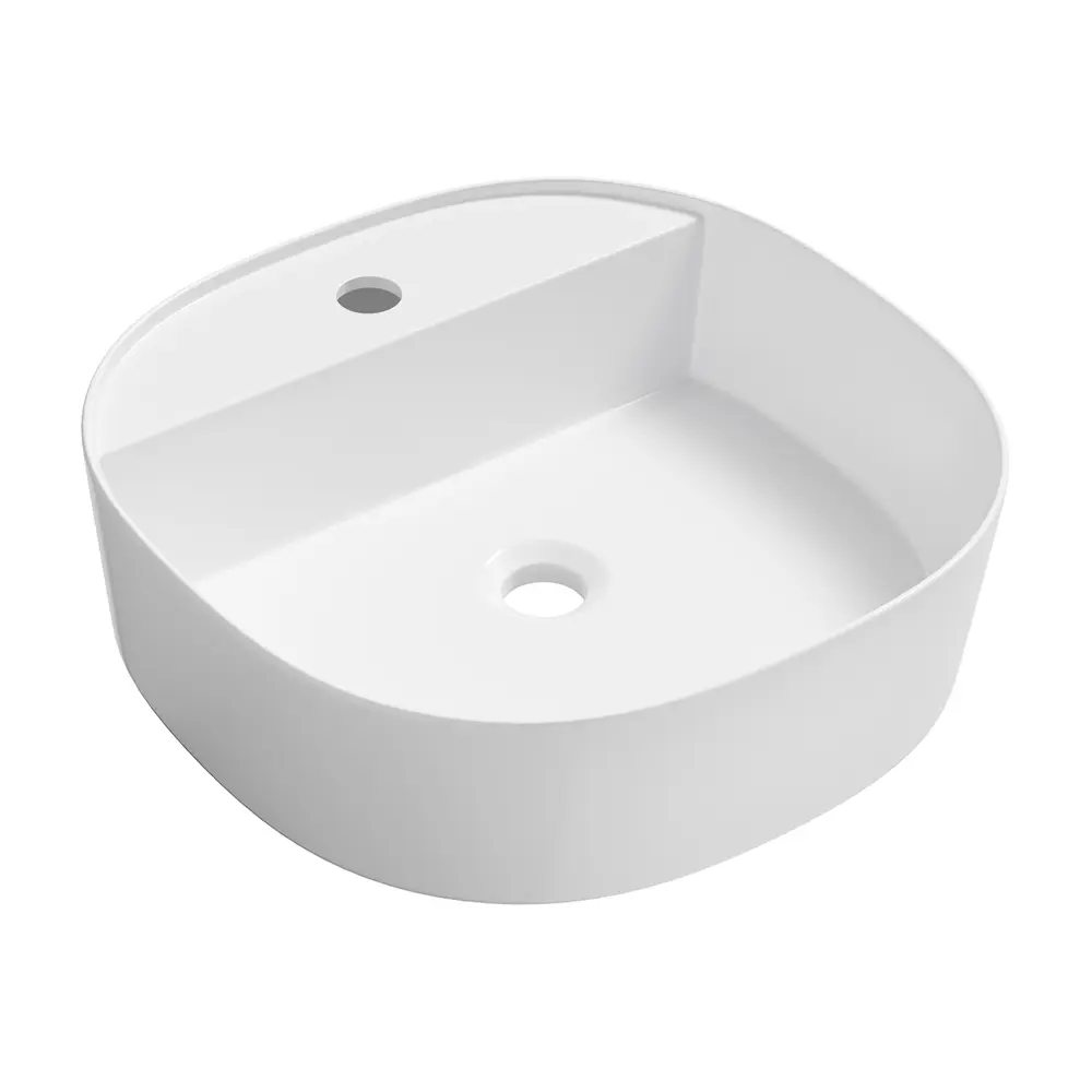 Фото 3 Раковина накладная для ванной Lavinia Boho Bathroom Sink 44x44 20215187R с донным клапаном, сифоном, смесителем и вентилями цвет хром Фото 3 Раковина накладная для ванной Lavinia Boho Bathroom Sink 44x44 20215187R с донным клапаном, сифоном, смесителем и вентилями цвет хром