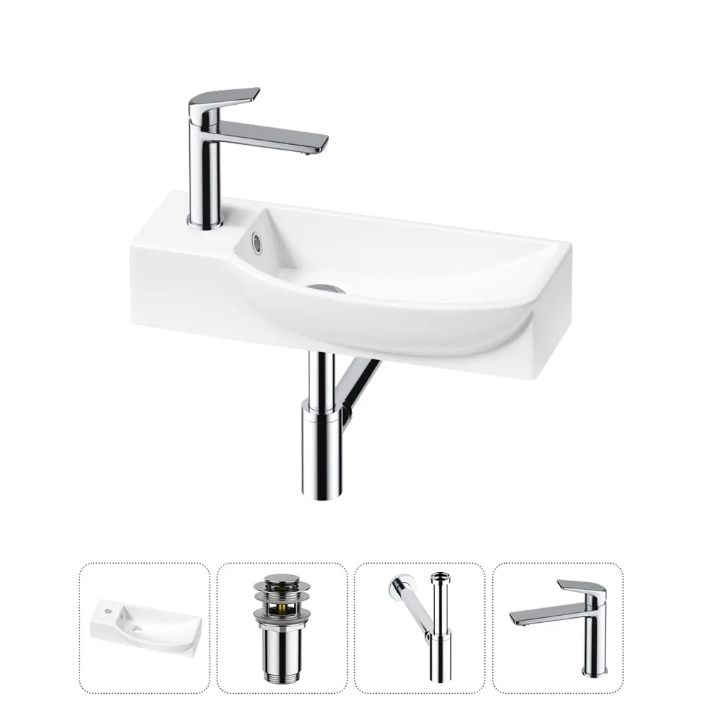 Фото 4 Раковина накладная подвесная Lavinia Boho Bathroom Sink 50x24 20216141R с донным клапаном, сифоном и смесителем цвет хром Фото 4 Раковина накладная подвесная Lavinia Boho Bathroom Sink 50x24 20216141R с донным клапаном, сифоном и смесителем цвет хром