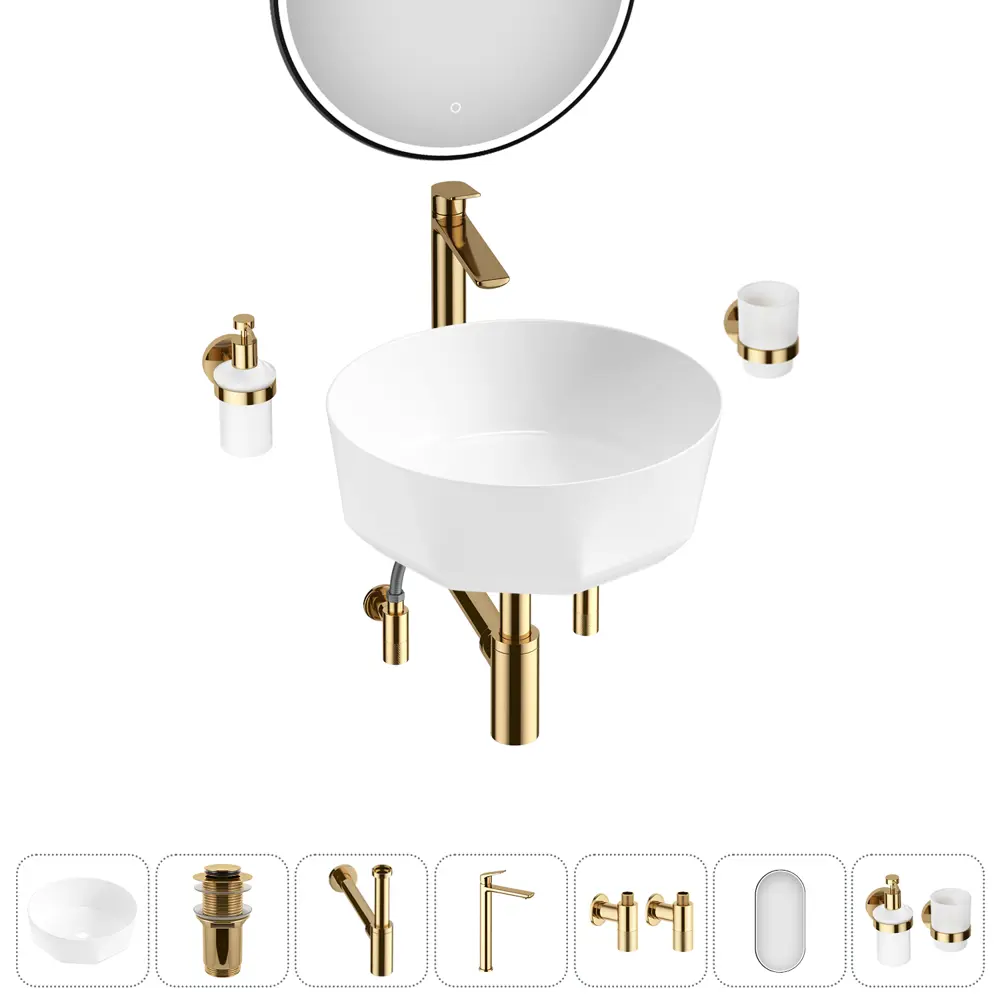 Фото 13 Раковина Lavinia boho bathroom sink 20219487R 42см цвет раковина 7 в 1: донный клапан, сифон, смеситель, вентили, зеркало, аксессуары Фото 13 Раковина Lavinia boho bathroom sink 20219487R 42см цвет раковина 7 в 1: донный клапан, сифон, смеситель, вентили, зеркало, аксессуары