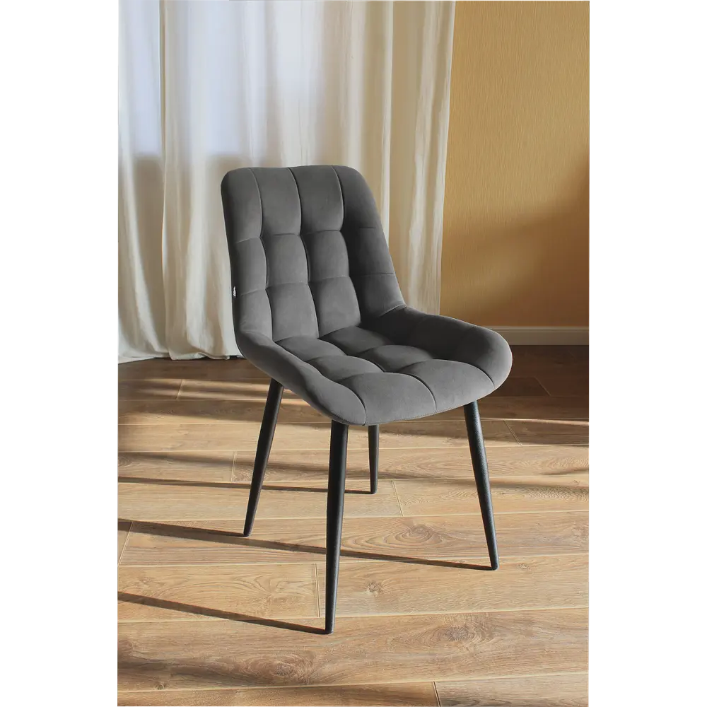 Фото 2 Стул Дсв мебель 70305 50x85x41 см велюр цвет графит Фото 2 Стул Дсв мебель 70305 50x85x41 см велюр цвет графит