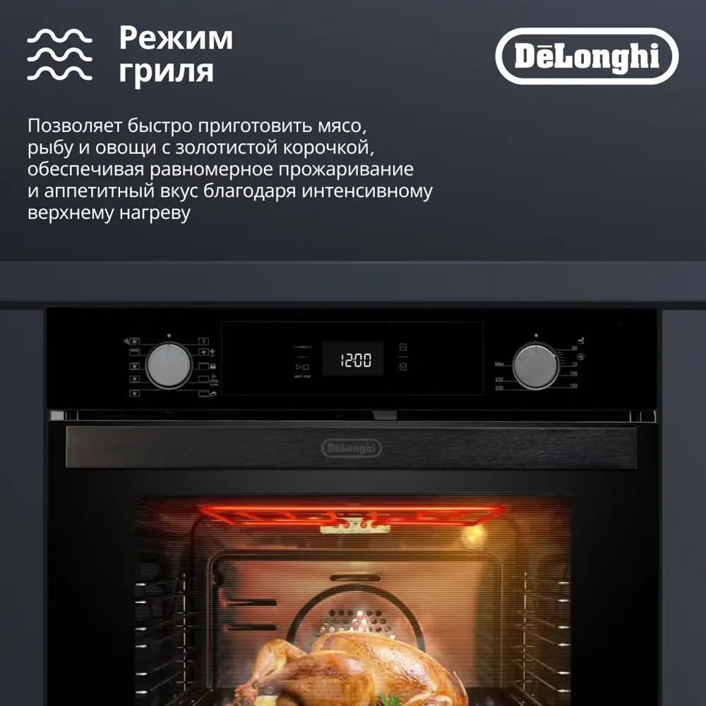 Фото 18 Электрический духовой шкаф Delonghi DEO 735 NB FRANCA Фото 18 Электрический духовой шкаф Delonghi DEO 735 NB FRANCA