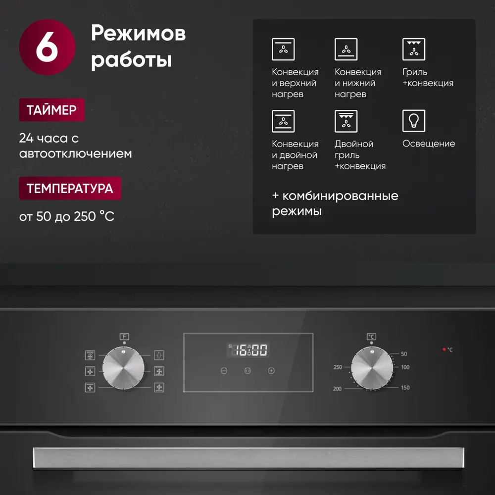 Фото 12 Встраиваемый духовой шкаф Gressel U6ES57000 60 см с функцией аэрогриля 6 режимов Фото 12 Встраиваемый духовой шкаф Gressel U6ES57000 60 см с функцией аэрогриля 6 режимов