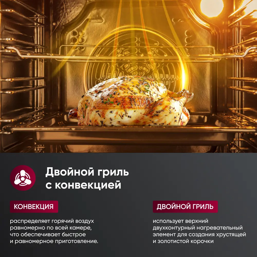 Фото 20 Встраиваемый духовой шкаф Gressel U6EC69110 60см 9 режимов работы двойной гриль 3D конвекция режим разморозки + противень Wellfry Фото 20 Встраиваемый духовой шкаф Gressel U6EC69110 60см 9 режимов работы двойной гриль 3D конвекция режим разморозки + противень Wellfry
