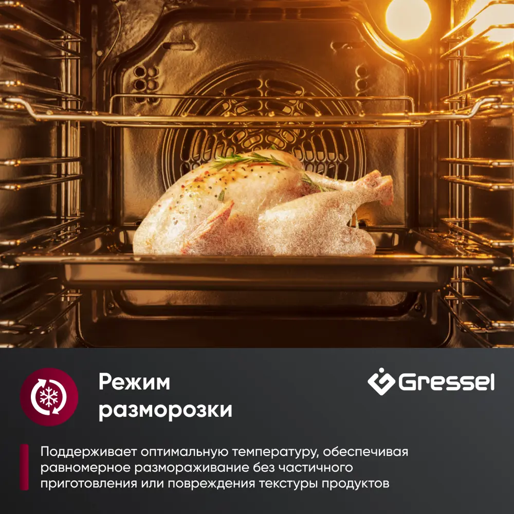 Фото 16 Встраиваемый духовой шкаф Gressel U6ES69110 60см 75л 9 режимов работы 3D конвекция режим разморозки + противень Wellfry Фото 16 Встраиваемый духовой шкаф Gressel U6ES69110 60см 75л 9 режимов работы 3D конвекция режим разморозки + противень Wellfry